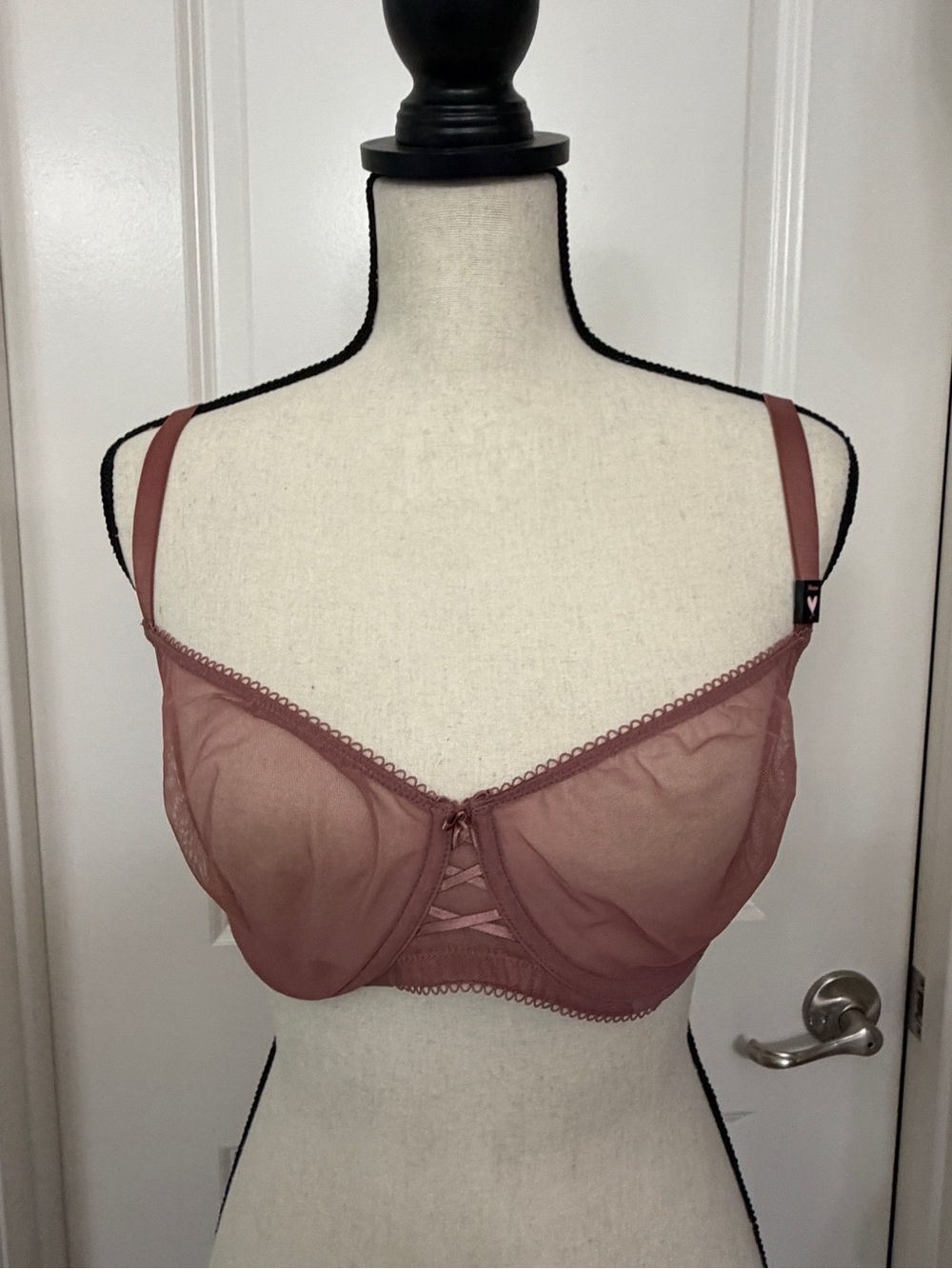 Victoria’s  Secret - Sheer Lace-Trim Underwire Bra in Dusty Rose Size 34DDD